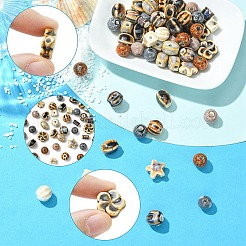 56 pièces 14 styles de perles en porcelaine faites à la main&nbsp;PORC-YW0001-88