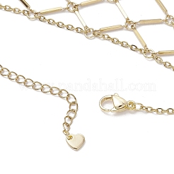 Pulseras de anillo con cadenas de cable de latón para mujer&nbsp;BJEW-JB11581-01