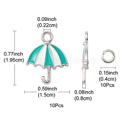 Regenschirm Legierungsemailleanhänger&nbsp;ENAM-YW0002-87