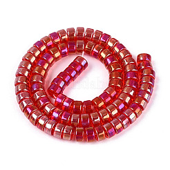 Ab color plateado cuentas de perlas de vidrio transparente&nbsp;GLAA-T026-4x8mm-T10