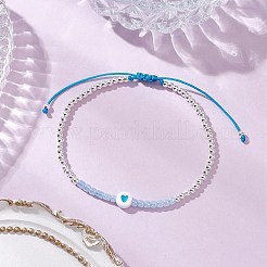 Bracelets tressés en perles rondes en laiton pour femmes&nbsp;BJEW-JB11718