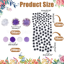 DIY 450 stücke 4 arten puppe auge machen zubehör kits&nbsp;DIY-WR0004-76B