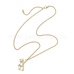 Colliers pour femmes avec pendentif ours en alliage et chaîne en acier inoxydable 304.&nbsp;NJEW-JN05739