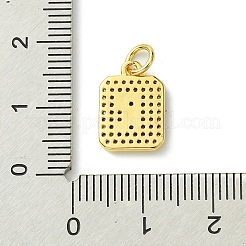 Chapado en rack latón micro pavimentar encantos de circonita cúbica transparente&nbsp;KK-G501-01R-G