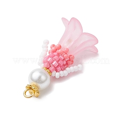 Anhänger mit Blumenfiguren aus Glasperlen&nbsp;PALLOY-MZ00686-03