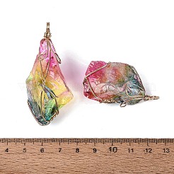 Gros pendentifs en cristal de quartz naturel brut brut&nbsp;G-Q606-48G