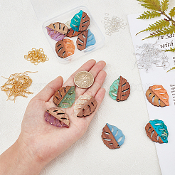 Kits de fabrication de boucles d'oreilles pendantes en forme de feuille&nbsp;DIY-OC0006-06