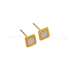 Orecchini a bottone quadrati in acciaio inossidabile 304&nbsp;KD5584-2