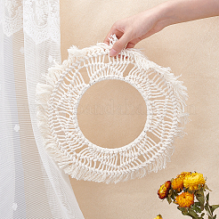 2 juego de 2 mini espejos de pared de algodón con flecos de macramé.&nbsp;HJEW-PH0001-39