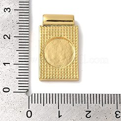 Colgantes rectangulares de concha pavimentada de latón religioso chapado en estante&nbsp;KK-K345-14G