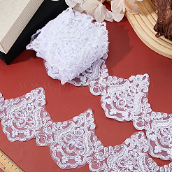 Ruban de polyester d'un mètre avec perles rondes en plastique et paillettes&nbsp;OCOR-HS0001-20A