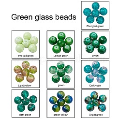 10 Stil Sprühlack & Schubladenbank transparent & Einbrennlack Glasperlen&nbsp;GLAA-YW0001-26E