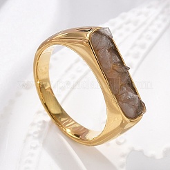 Bagues rectangulaires en cristal de quartz naturel&nbsp;RJEW-D303-02G-02