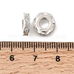 Infinity Messing-Mikropavé mit klaren Zirkonia-Perlen im europäischen Stil&nbsp;KK-Z156-11P