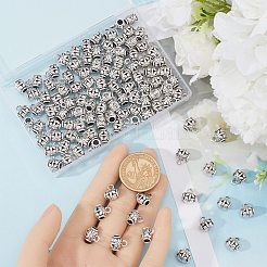 160 pz di ganci per tubi in lega in stile tibetano a forma di fiore&nbsp;TIBE-SP0001-08