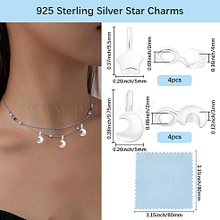8 pieza 2 estilos luna y estrella 925 dijes de plata esterlina&nbsp;STER-BBC0009-95