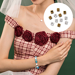 100 pièce de perles européennes en alliage de style tibétain de 2 couleurs&nbsp;FIND-DC0002-53