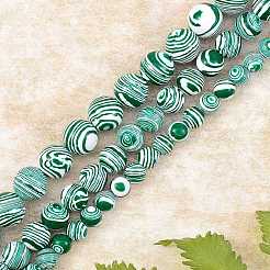 3 filo 3 fili di perline sintetiche di malachite stile&nbsp;G-SZ0001-49A