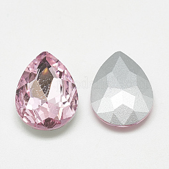 Cabochons en verre avec strass de dos avec point&nbsp;RGLA-T081-13x18mm-10