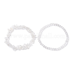 Braccialetti elasticizzati da donna con perline miste e pietre naturali rotonde&nbsp;BJEW-JB10188