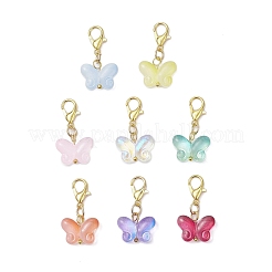 Adornos colgantes de mariposa de vidrio transparente&nbsp;HJEW-JM04018-02