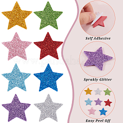 480 Stück 8 Farben Eva Glitzerpulver-Aufkleber&nbsp;DIY-SP0001-84