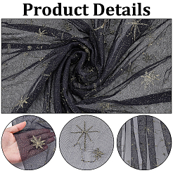 2 mètre de tissu en maille polyester à motif étoiles et lune&nbsp;DIY-WR0005-54B