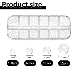 Perles rondes en verre transparent à bulles&nbsp;MRMJ-WH0001-52