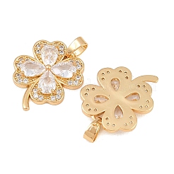 Pendenti in zirconi cubici trasparenti in micro pavè di ottone&nbsp;KK-G552-06G