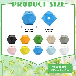 20pcs 10 Farben Holzperlen&nbsp;WOOD-FS0002-57