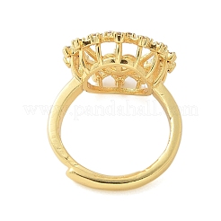 Blumen Messing Micro Pave Zirkonia verstellbare Ringfassungen&nbsp;KK-K297-12G