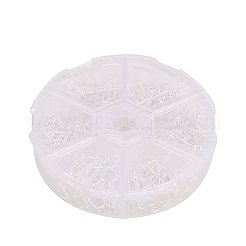 Ganci per orecchini in ottone nichelato argento da 19 mm in un'unica scatola per creazione di gioielli&nbsp;KK-PH0015-01S-NF