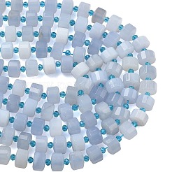 Stränge aus natürlichen violetten Chalcedonperlen&nbsp;G-G453-G07-7x12mm