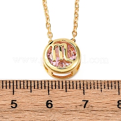 Collane con catena a maglie e ciondolo a forma di costellazione in ottone con zirconi cubici e pietra portafortuna&nbsp;NJEW-D334-01G-08