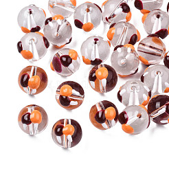 Perles de verre émaillées transparentes&nbsp;GLAA-N049-024