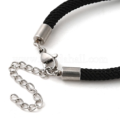 Creazione di bracciali in cordoncino di milano e acciaio inossidabile 304&nbsp;MAK-H004-02E-P01