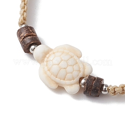 3 Stück 3 Stile Schildkröte & Seestern gefärbt synthetisches Türkis & Kauri-Muschel geflochtene Perlen Armband-Sets&nbsp;BJEW-JB10281