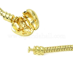 Chaînes serpent rondes en laiton avec fermoirs en forme de cœur en alliage&nbsp;BJEW-D041-03G