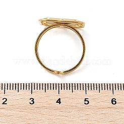 Quadratische Manschettenringe aus weißem Muschelstahl 304 für Damen&nbsp;RJEW-G346-03G-02