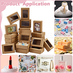 Cajas de envío de papel kraft creativas y plegables con ventana visible&nbsp;CON-WH0113-08A-02