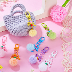 7 Stück 7 Farben Pu-Leder Pompom Ball Anhänger Dekorationen&nbsp;HJEW-TA0001-44