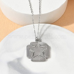 Colliers en acier inoxydable 304 avec pendentif croix et étoile&nbsp;SA-CBA5A8D-04P