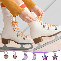 24 pièce 3 styles de breloques pour chaussures en verre en forme d'étoile&nbsp;PALLOY-PH01715