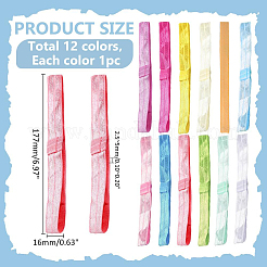 12 Stück elastische Stirnbänder aus Polyamid in 12 Farben&nbsp;AJEW-PH0006-13A
