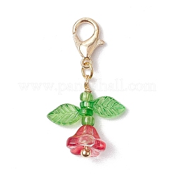 Decorazioni pendenti con perline di vetro e acrilico a forma di fiore&nbsp;HJEW-JM03045