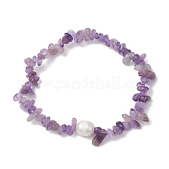 5 bracelet extensible en perles de quartz rose naturel&nbsp;BJEW-JB10935
