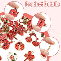 36 stücke 9 stile valentinstag thema legierung emaille anhänger&nbsp;ENAM-FS0002-48-RS