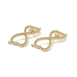 Breloques de connecteur en laiton micro pavé de zircone cubique transparente&nbsp;KK-E068-VB392