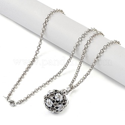 Colliers à pendentif en laiton émaillé avec strass&nbsp;NJEW-G089-09A-01