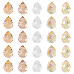 50 pz 5 colori placcatura perline di vetro trasparente&nbsp;GLAA-TA0003-47A